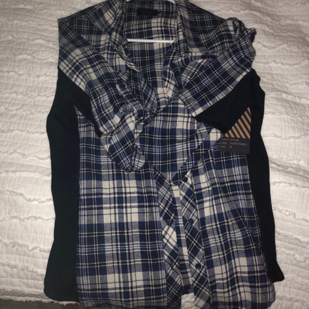 Navy blue and whit flannel